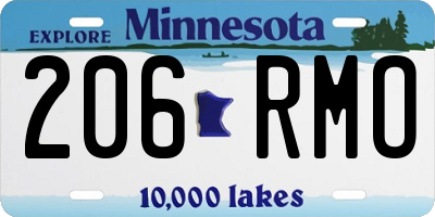 MN license plate 206RMO