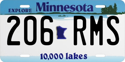 MN license plate 206RMS