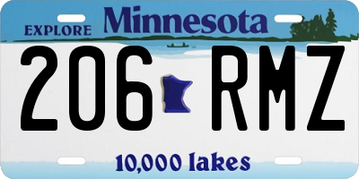 MN license plate 206RMZ