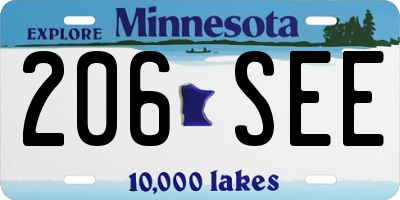 MN license plate 206SEE