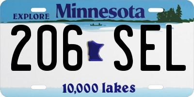 MN license plate 206SEL