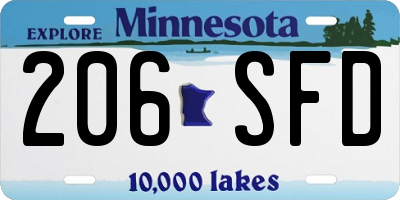 MN license plate 206SFD