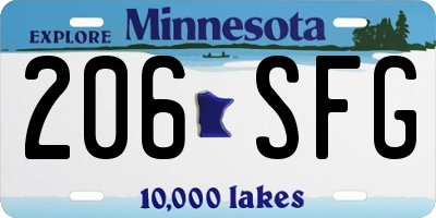 MN license plate 206SFG