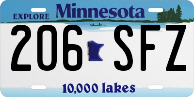MN license plate 206SFZ