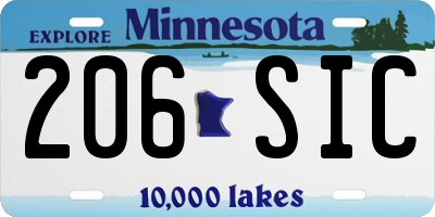 MN license plate 206SIC