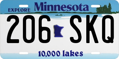 MN license plate 206SKQ