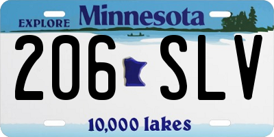 MN license plate 206SLV