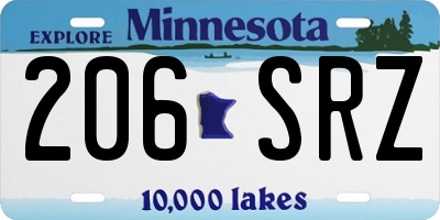 MN license plate 206SRZ
