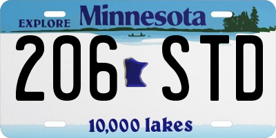 MN license plate 206STD
