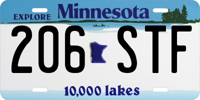 MN license plate 206STF