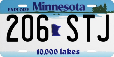 MN license plate 206STJ
