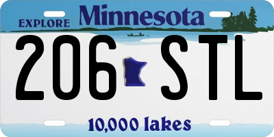 MN license plate 206STL