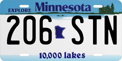 MN license plate 206STN
