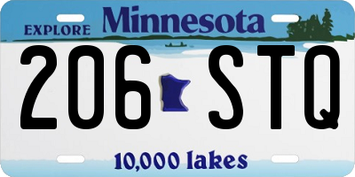 MN license plate 206STQ