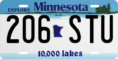 MN license plate 206STU