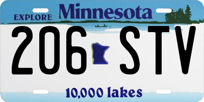 MN license plate 206STV