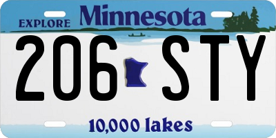 MN license plate 206STY