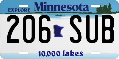 MN license plate 206SUB