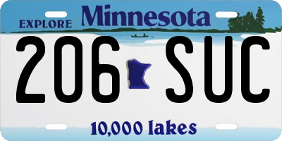 MN license plate 206SUC