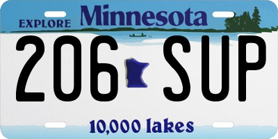 MN license plate 206SUP