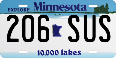 MN license plate 206SUS