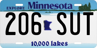 MN license plate 206SUT