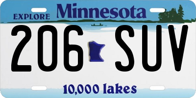 MN license plate 206SUV