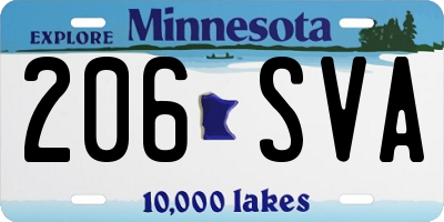 MN license plate 206SVA