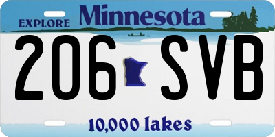 MN license plate 206SVB