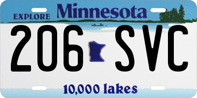 MN license plate 206SVC