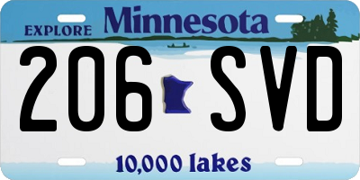 MN license plate 206SVD