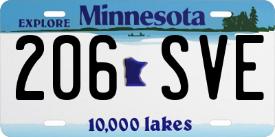 MN license plate 206SVE