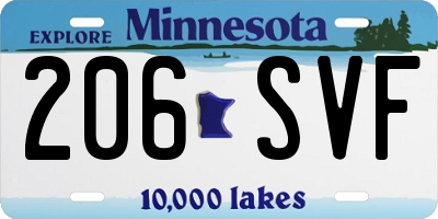 MN license plate 206SVF