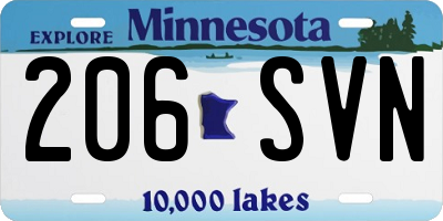MN license plate 206SVN