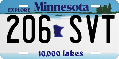 MN license plate 206SVT
