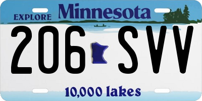 MN license plate 206SVV