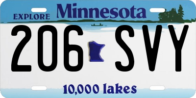MN license plate 206SVY