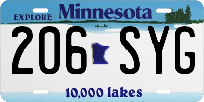 MN license plate 206SYG