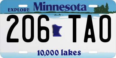 MN license plate 206TAO