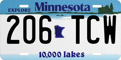 MN license plate 206TCW