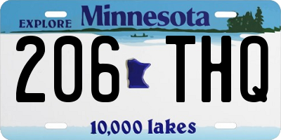 MN license plate 206THQ