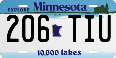 MN license plate 206TIU