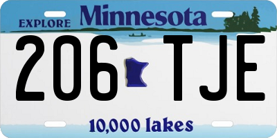MN license plate 206TJE