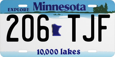 MN license plate 206TJF