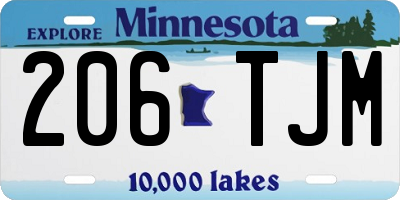 MN license plate 206TJM