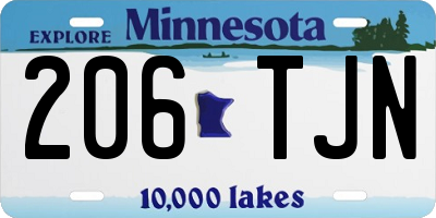 MN license plate 206TJN