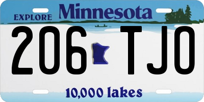 MN license plate 206TJO