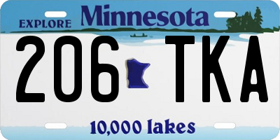 MN license plate 206TKA