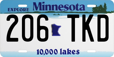 MN license plate 206TKD