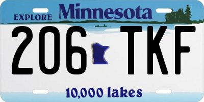 MN license plate 206TKF